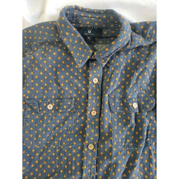 Freenote Cloth Double Pocket Arrow Flannel Blue Button Up Shirt Mens Medium - Picture 2 of 15